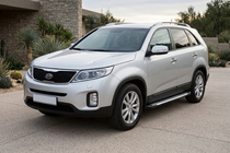 Kia Sorento II XM 2009-2014 гг. Боковые Подножки Line (2 шт., Алюминий) фото 1