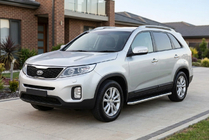 Kia Sorento II XM 2009-2014 гг. Боковые Подножки Maydos V1 (2 шт., Алюминий и Нержавейка) фото 1