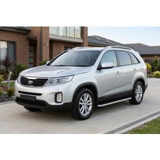 Боковые Подножки Maydos V1 (2 шт., Алюминий и Нержавейка) Kia Sorento II XM 2009-2014 гг. фото 1