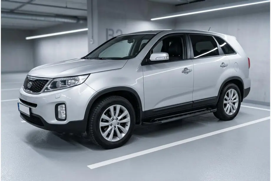 Kia Sorento II XM 2009-2014 гг. Боковые Подножки RedLine Black (2 шт., Алюминий) Image