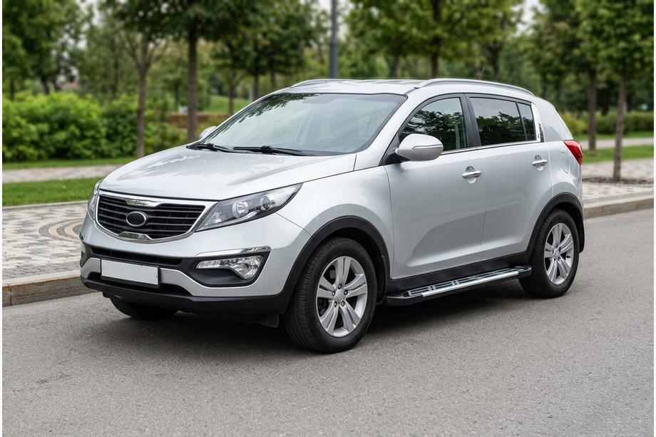 Kia Sportage 2010-2015 гг. Боковые Подножки Sunrise (2 шт., Алюминий) Фото 1