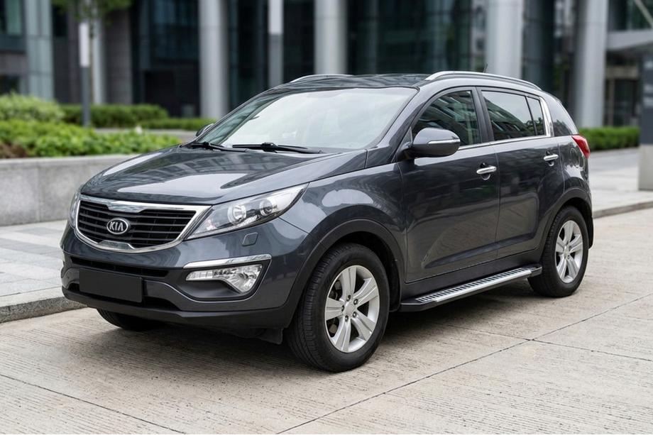 Kia Sportage 2010-2015 гг. Боковые Подножки Line (2 шт., Алюминий) Image