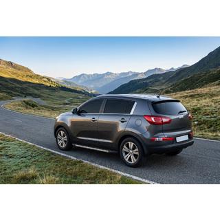 Боковые Подножки Duru (2 шт., Алюминий) Kia Sportage 2010-2015 гг. фото 1