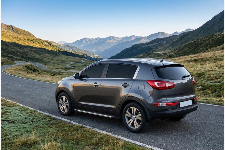 Kia Sportage 2010-2015 гг. Боковые Подножки Duru (2 шт., Алюминий) Image
