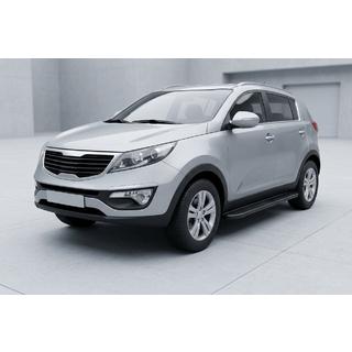 Боковые пороги Bosphorus Black (2 шт., алюминий) Kia Sportage 2010-2015 гг. фото 1