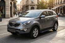Kia Sportage 2010-2015 гг. Боковые Подножки RedLine Black (2 шт., Алюминий) фото 1