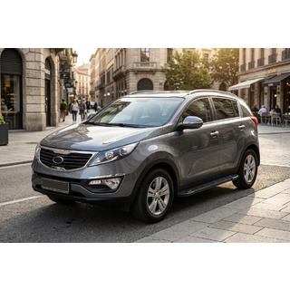 Боковые Подножки RedLine Black (2 шт., Алюминий) Kia Sportage 2010-2015 гг. фото 1