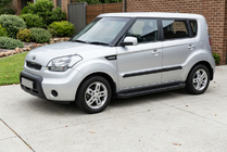 Kia Soul I 2008-2013 гг. Боковые Подножки Allmond Black (2 шт., Алюминий) фото 1