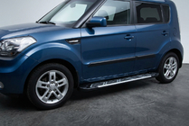 Kia Soul I 2008-2013 гг. Боковые Подножки Sunrise (2 шт., Алюминий) фото 1