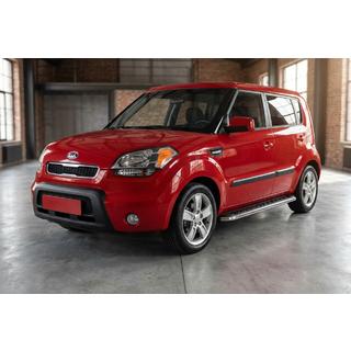 Боковые Подножки Maydos V1 (2 шт., Алюминий и Нержавейка) Kia Soul I 2008-2013 гг. фото 1