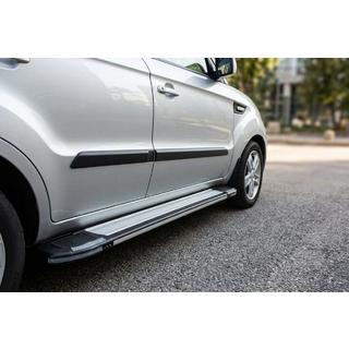 Боковые Подножки Rainbow (2 шт., Алюминий) Kia Soul I 2008-2013 гг. фото 1
