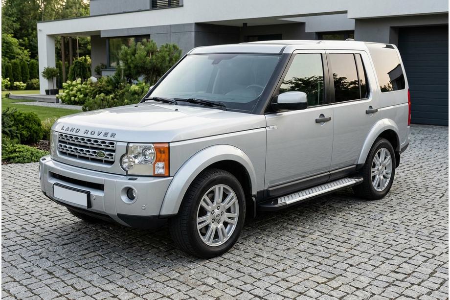 Land Rover Discovery III 2004–2009 гг. Боковые пороги Allmond Grey (2 шт., алюминий) Image