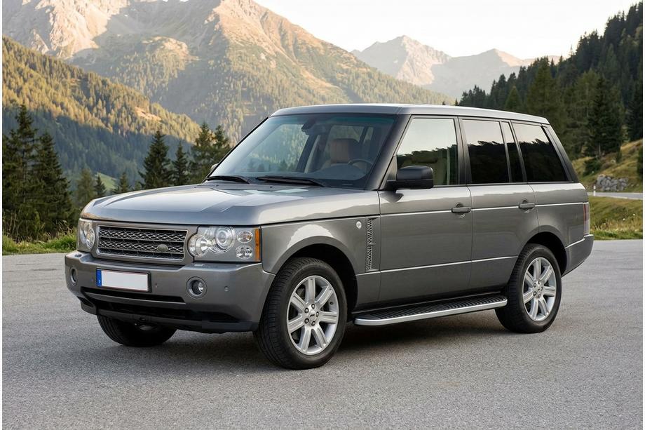 Range Rover III L322 2002-2012 гг. Боковые Подножки Tayga Grey (2 шт., Алюминий) Image