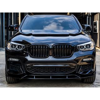 Передний спойлер 3D (для M-Sport 2018-2022, черный глянец) BMW X3 G01 2018- гг. фото 1