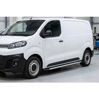 Боковые пороги Shining V1 (XS - Короткая база, 2 шт., Алюминий) Opel Zafira Life 2019- гг. фото 1