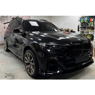 Накладка на передний бампер Paradigm Black Knight V2 (2018-2022, M-Sport) BMW X7 G07 2019- гг. фото 1