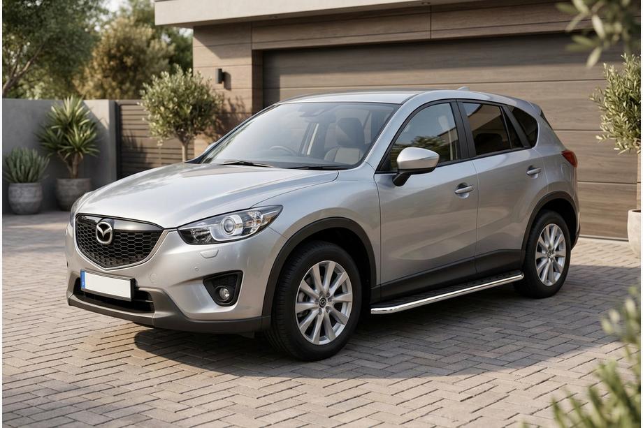 Mazda CX-5 2012-2017 гг. Боковые Подножки Maydos V1 (2 шт., нержавейка) Image