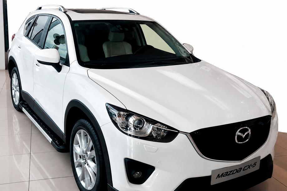 Mazda CX-5 2012-2017 гг. Боковые пороги RedLine V1 (2 шт., алюминий) Image