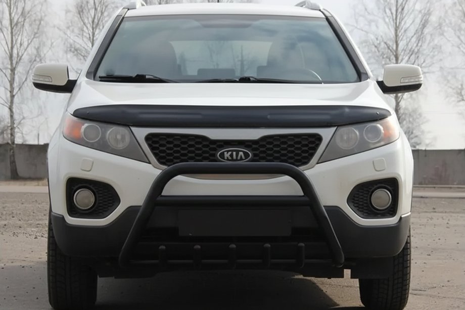 Kia Sorento II XM 2009-2014 гг. Кенгурятник WT003 Черный (Нержавеющая сталь) Image