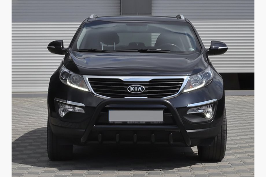 Kia Sportage 2010-2015 гг. Кенгурятник WT003 Черный (Нержавеющая сталь) Фото 3