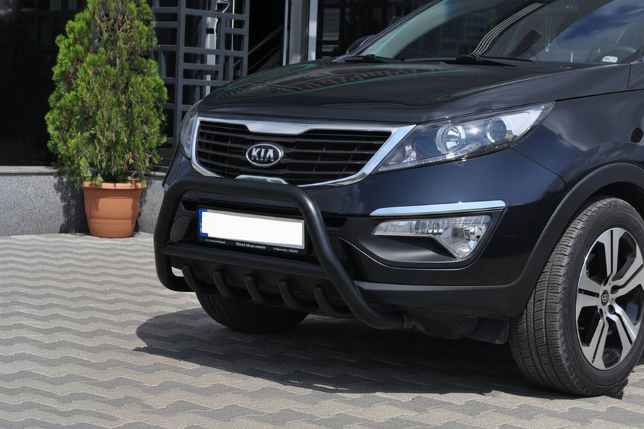 Kia Sportage 2010-2015 гг. Кенгурятник WT003 Черный (Нержавеющая сталь) Фото 1