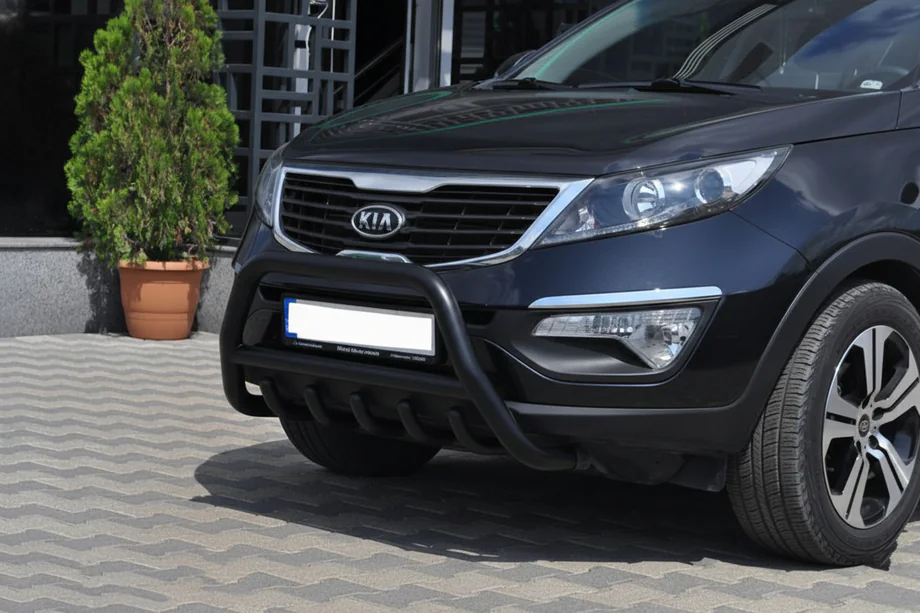 Kia Sportage 2010-2015 гг. Кенгурятник WT003 Черный (Нержавеющая сталь) Image