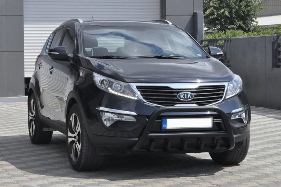 Kia Sportage 2010-2015 гг. Кенгурятник WT003 Черный (Нержавеющая сталь) Фото 4