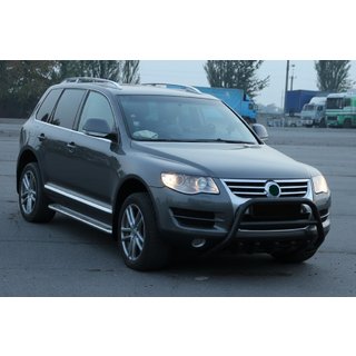 Кенгурятник WT003 Black Special (нержавеющая сталь) Volkswagen Touareg 2002–2010 гг. фото 3