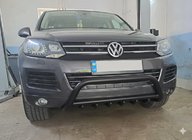 Volkswagen Touareg 2010-2018 гг. Кенгурятник WT003 Черный Нержавейка фото 4