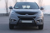 Hyundai IX-35 2010-2015 гг. Передняя дуга WT003 Черная (нерж. сталь) фото 4