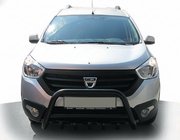 Dacia Dokker 2013-2022 гг. Кенгурятник WT003 Черный (Нержавеющая сталь) фото 1