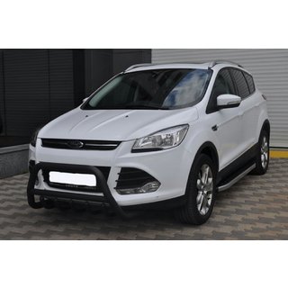 Кенгурятник WT003 Черный (Нержавеющая сталь) Ford Kuga/Escape 2013-2019 гг. фото 1