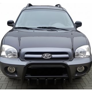Кенгурятник WT003 Черный (Нержавеющая сталь) Hyundai Santa Fe 1 2000-2006 гг. фото 3