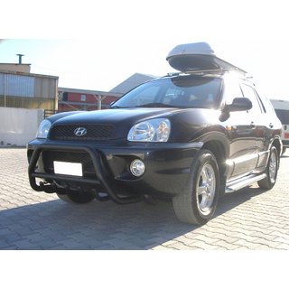 Кенгурятник WT003 Черный (Нержавеющая сталь) Hyundai Santa Fe 1 2000-2006 гг. фото 1