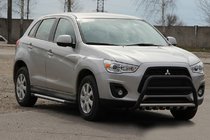 Mitsubishi ASX 2010-2023 гг. Кенгурятник WT003 Черный (Нержавеющая сталь) фото 1