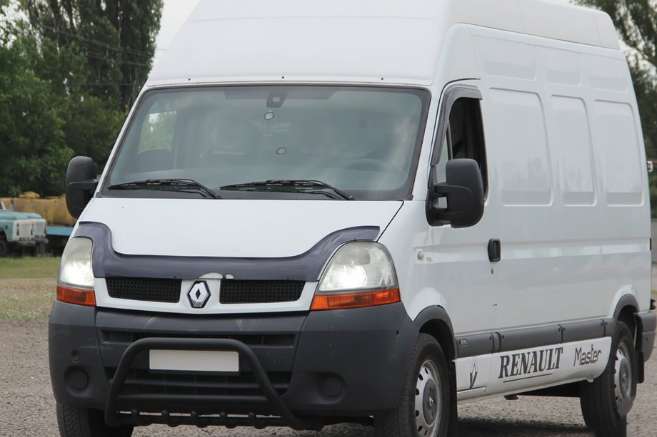 Opel Movano 2004-2010 гг. Передняя дуга WT003 Черная (нерж. сталь) Фото 4