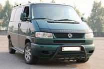 Volkswagen T4 Caravelle/Multivan 1990–2003 гг. Кенгурятник WT004 Черный (Нержавейка) фото 1
