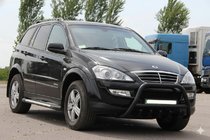 SsangYong Action 2005-2018 гг. Кенгурятник WT003 Черный Нержавейка фото 1