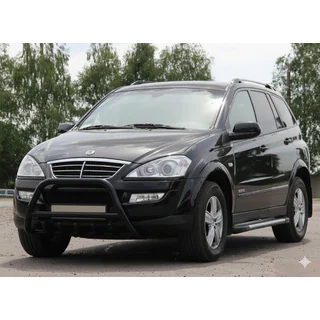 Кенгурятник WT003 Черный Нержавейка SsangYong Action 2005-2018 гг. фото 3