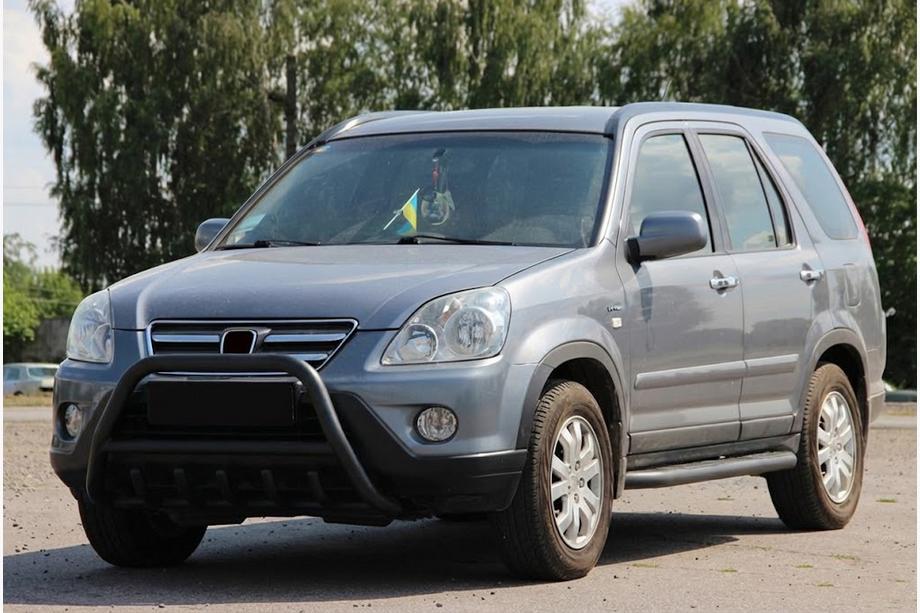Honda CRV 2001-2006 гг. Кенгурятник WT003 Черный (Нержавеющая сталь) Image