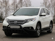 Honda CRV 2012-2016 гг. Передняя защита WT003 Черная (Нержавейка) фото 5
