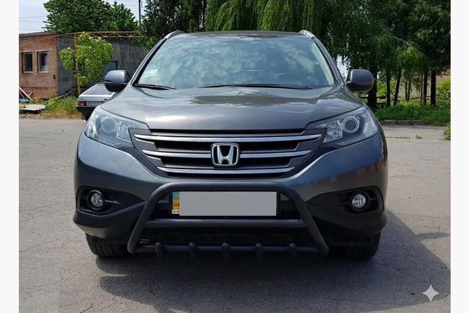 Honda CRV 2012-2016 гг. Передняя защита WT003 Черная (Нержавейка) Image