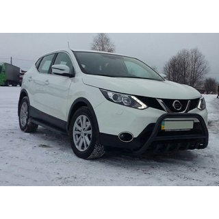 Кенгурятник WT003 Черный Нержавейка Nissan Qashqai 2014-2021 гг. фото 1