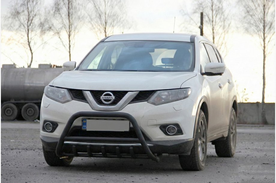 Nissan X-trail T32/Rogue 2014-2021 гг. Кенгурятник WT003 Черный Нержавейка Фото 2
