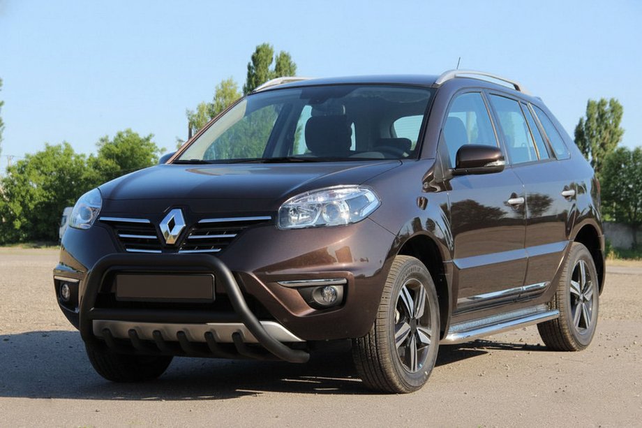 Renault Koleos 2008-2016 гг. Кенгурятник WT003 Черный (Нержавеющая сталь) Фото 1