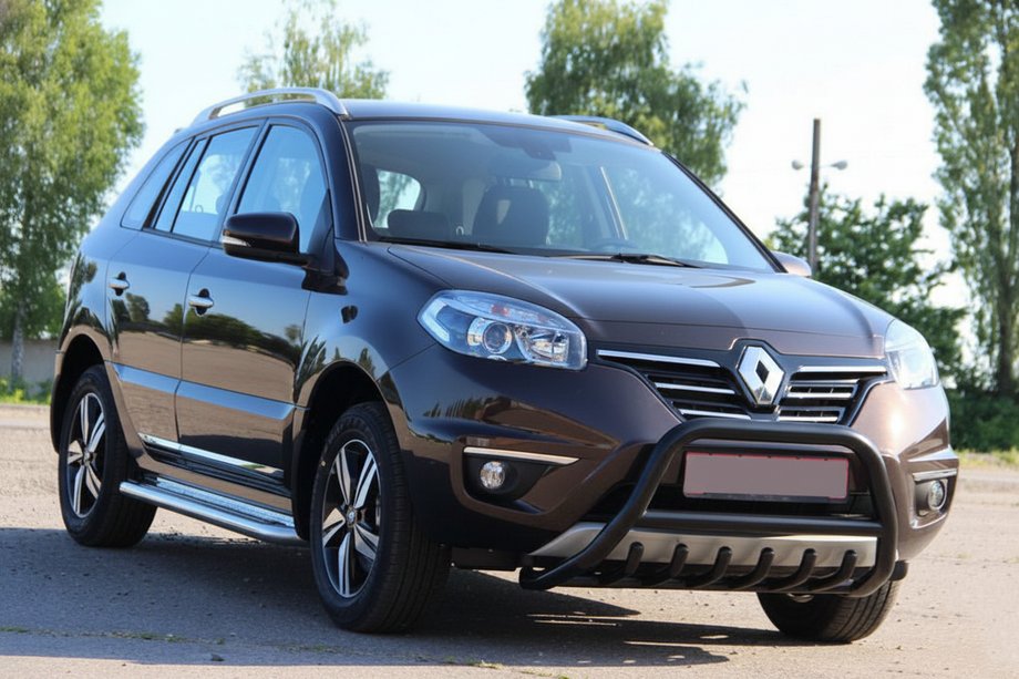 Renault Koleos 2008-2016 гг. Кенгурятник WT003 Черный (Нержавеющая сталь) Фото 5