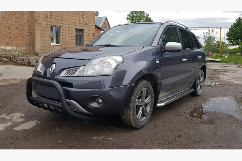 Renault Koleos 2008-2016 гг. Кенгурятник WT003 Черный (Нержавеющая сталь) Фото 7