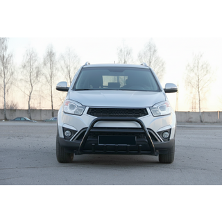 Кенгурятник WT003 Черный (Нержавеющая сталь) SsangYong Korando 2010-2019 гг. фото 4