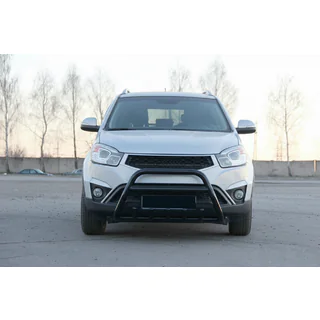 Кенгурятник WT003 Черный (Нержавеющая сталь) SsangYong Korando 2010-2019 гг. фото 4