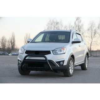 Кенгурятник WT003 Черный (Нержавеющая сталь) SsangYong Korando 2010-2019 гг. фото 3
